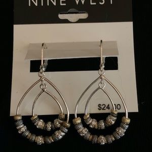 Silver beaded earrings
